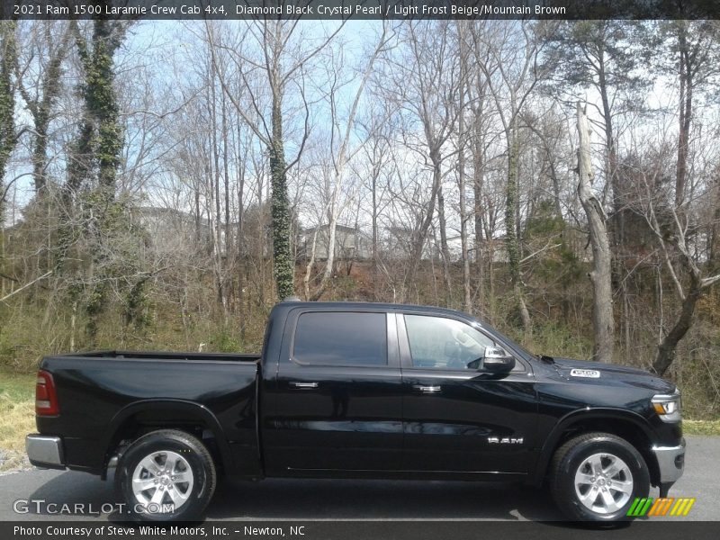 Diamond Black Crystal Pearl / Light Frost Beige/Mountain Brown 2021 Ram 1500 Laramie Crew Cab 4x4