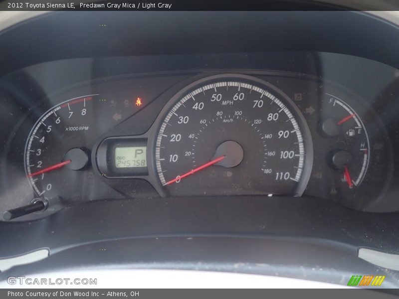 Predawn Gray Mica / Light Gray 2012 Toyota Sienna LE