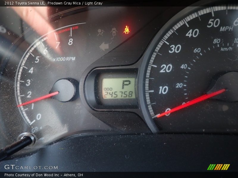 Predawn Gray Mica / Light Gray 2012 Toyota Sienna LE