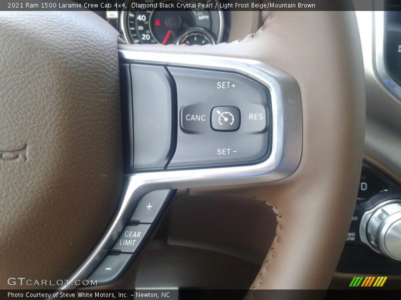 Diamond Black Crystal Pearl / Light Frost Beige/Mountain Brown 2021 Ram 1500 Laramie Crew Cab 4x4