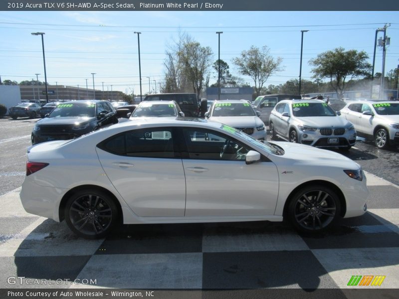 Platinum White Pearl / Ebony 2019 Acura TLX V6 SH-AWD A-Spec Sedan