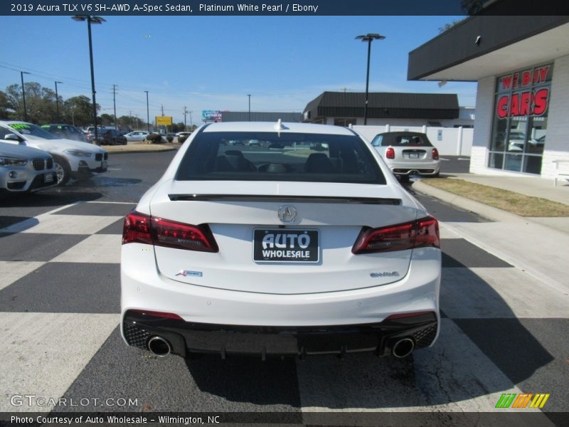 Platinum White Pearl / Ebony 2019 Acura TLX V6 SH-AWD A-Spec Sedan