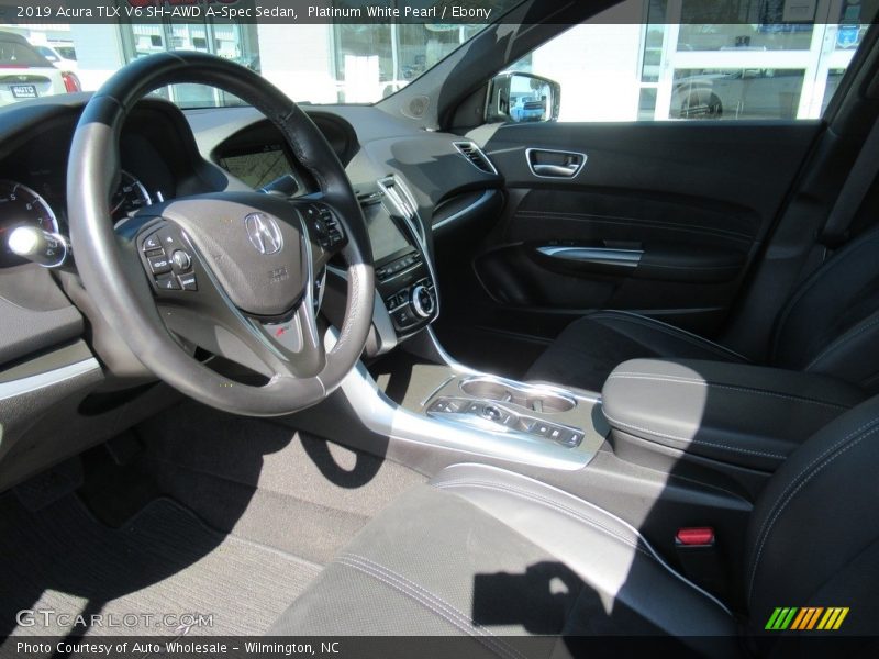 Platinum White Pearl / Ebony 2019 Acura TLX V6 SH-AWD A-Spec Sedan