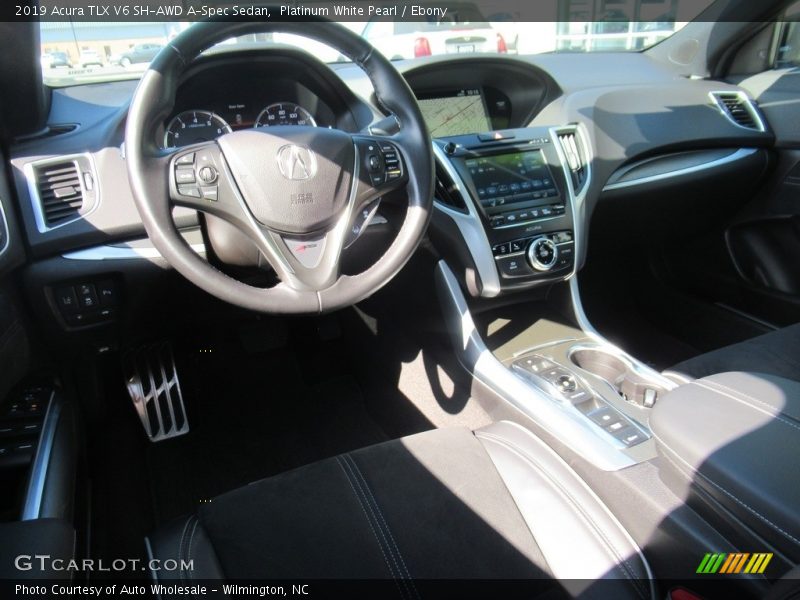 Platinum White Pearl / Ebony 2019 Acura TLX V6 SH-AWD A-Spec Sedan