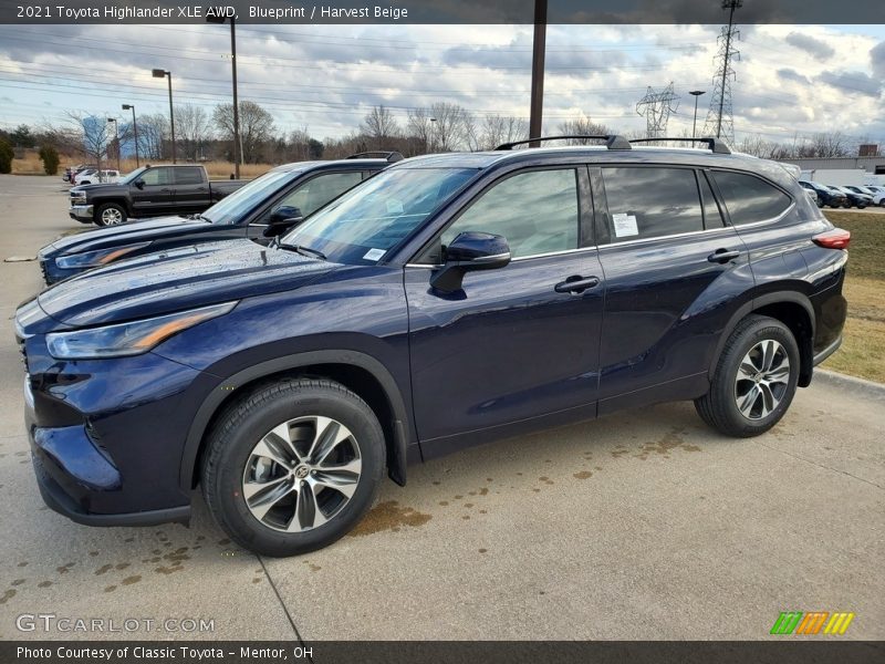 Blueprint / Harvest Beige 2021 Toyota Highlander XLE AWD