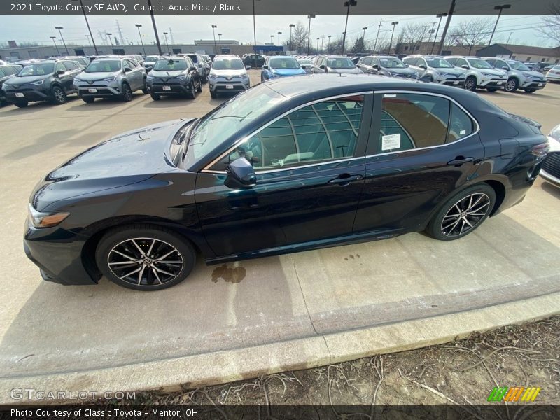 Galactic Aqua Mica / Black 2021 Toyota Camry SE AWD