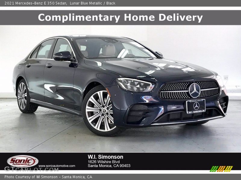 Lunar Blue Metallic / Black 2021 Mercedes-Benz E 350 Sedan