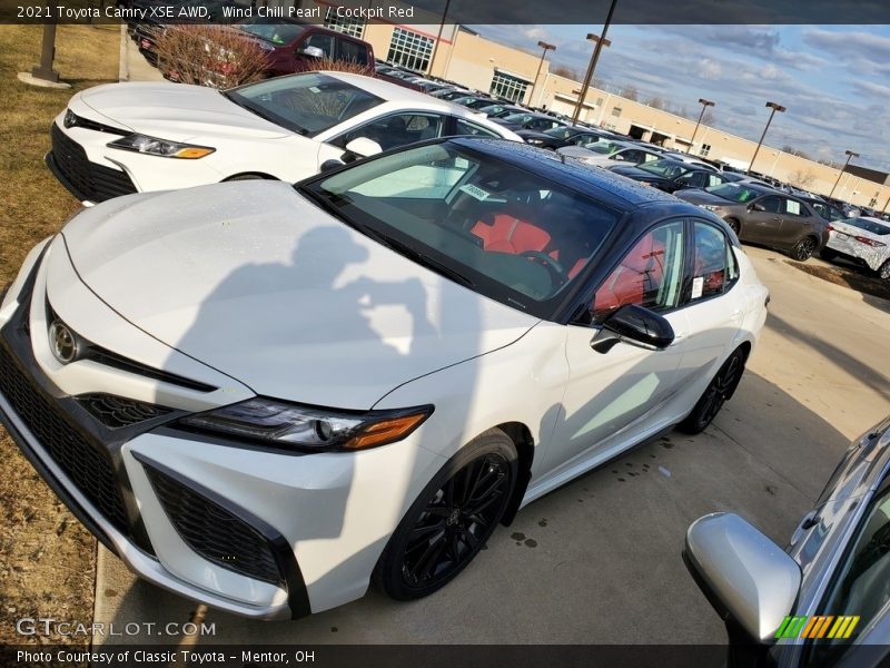 Wind Chill Pearl / Cockpit Red 2021 Toyota Camry XSE AWD
