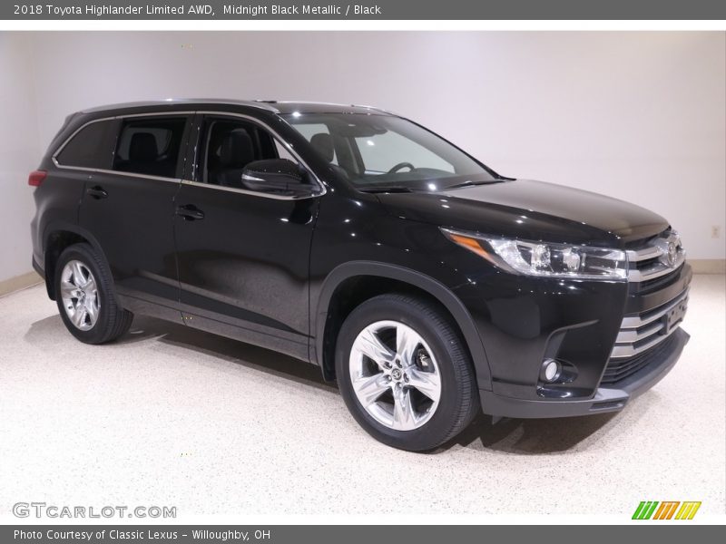 Midnight Black Metallic / Black 2018 Toyota Highlander Limited AWD