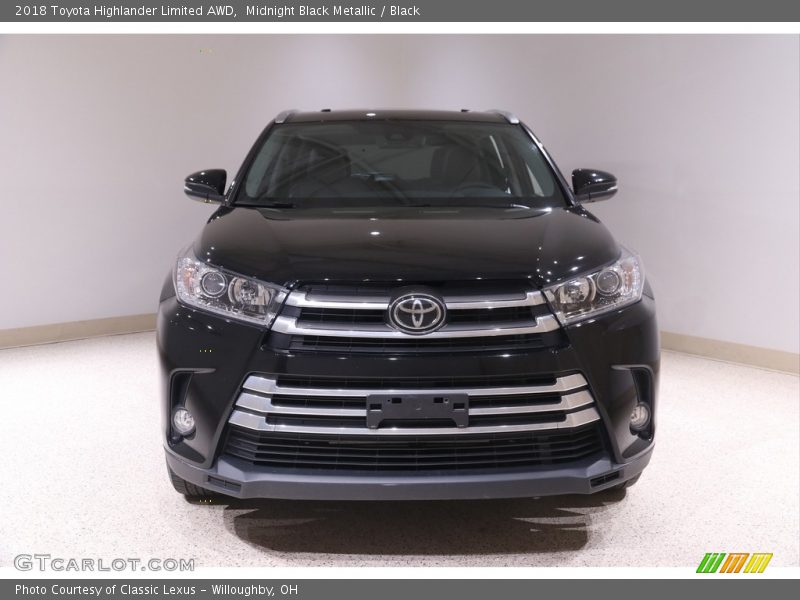Midnight Black Metallic / Black 2018 Toyota Highlander Limited AWD
