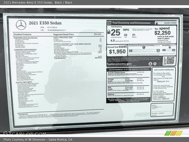 Black / Black 2021 Mercedes-Benz E 350 Sedan