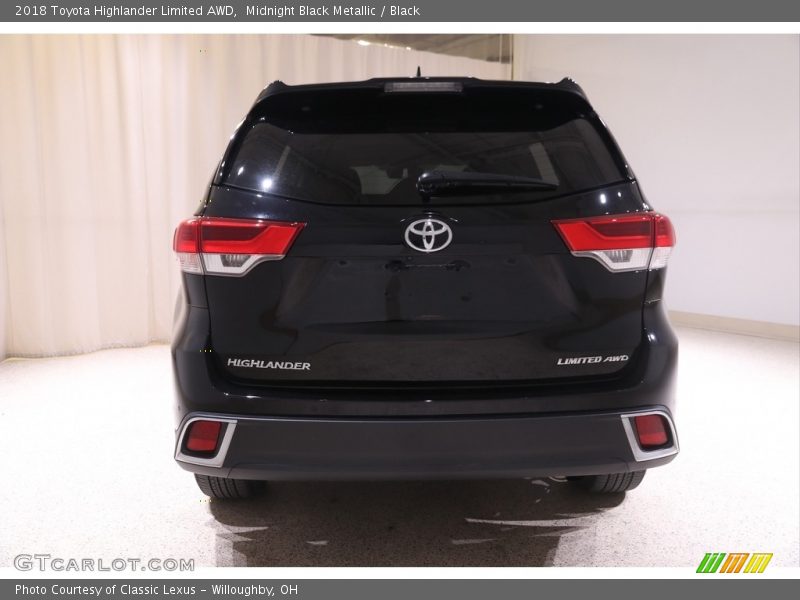 Midnight Black Metallic / Black 2018 Toyota Highlander Limited AWD