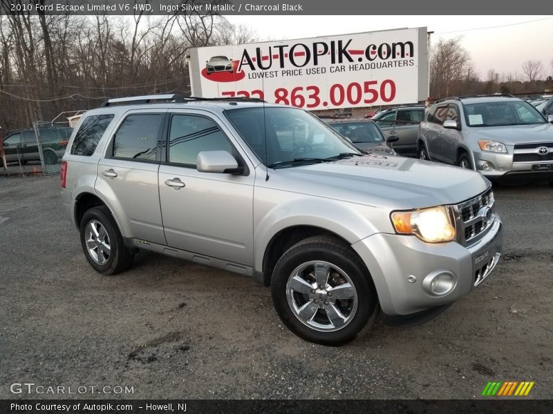 Ingot Silver Metallic / Charcoal Black 2010 Ford Escape Limited V6 4WD
