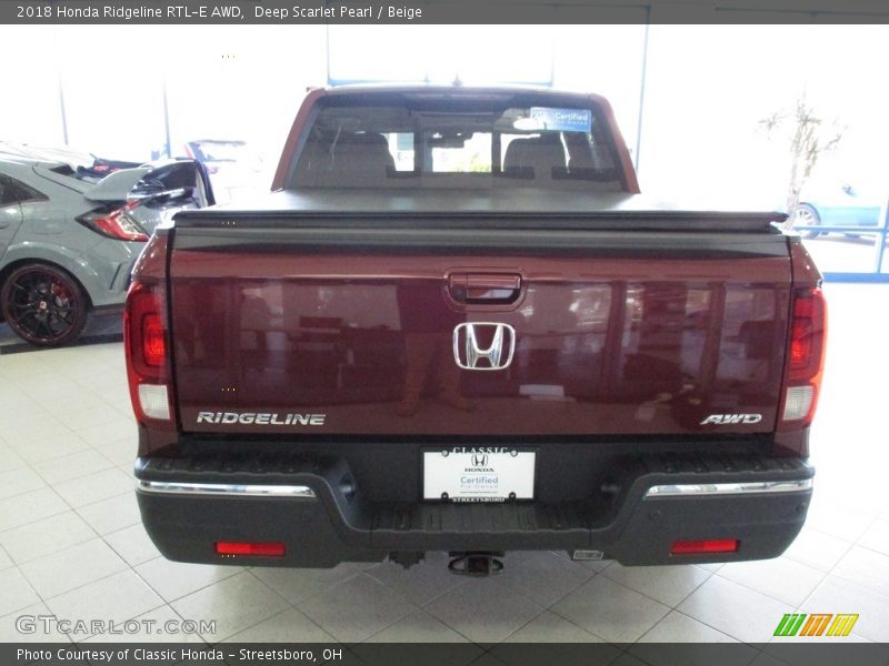 Deep Scarlet Pearl / Beige 2018 Honda Ridgeline RTL-E AWD
