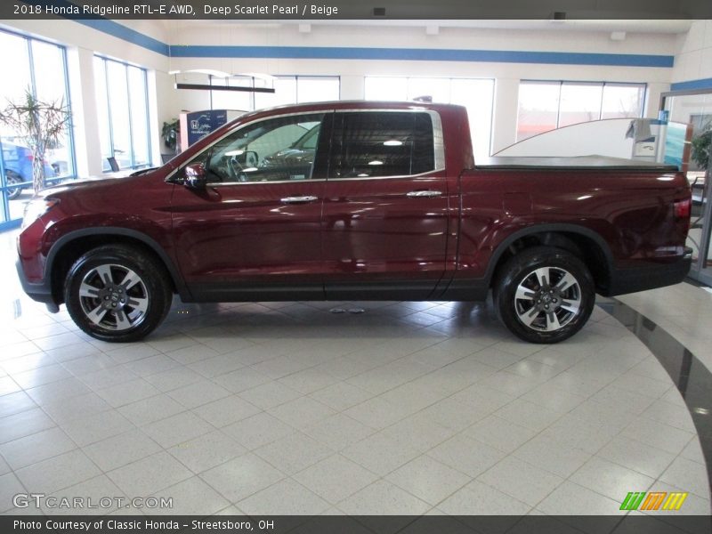 Deep Scarlet Pearl / Beige 2018 Honda Ridgeline RTL-E AWD