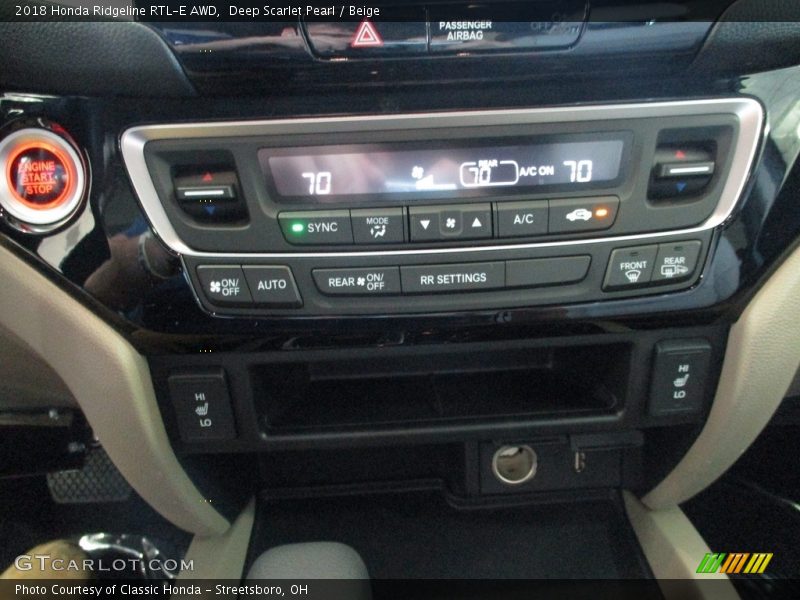 Deep Scarlet Pearl / Beige 2018 Honda Ridgeline RTL-E AWD
