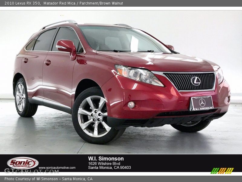 Matador Red Mica / Parchment/Brown Walnut 2010 Lexus RX 350