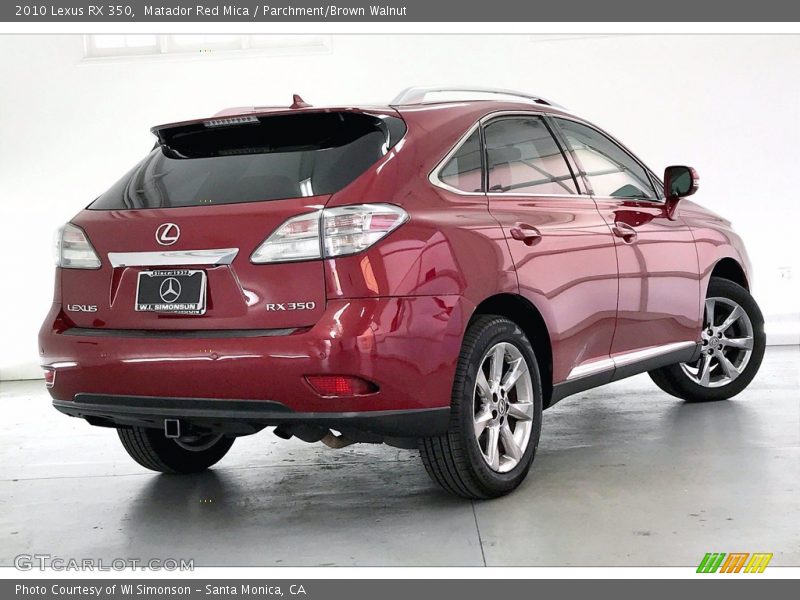 Matador Red Mica / Parchment/Brown Walnut 2010 Lexus RX 350