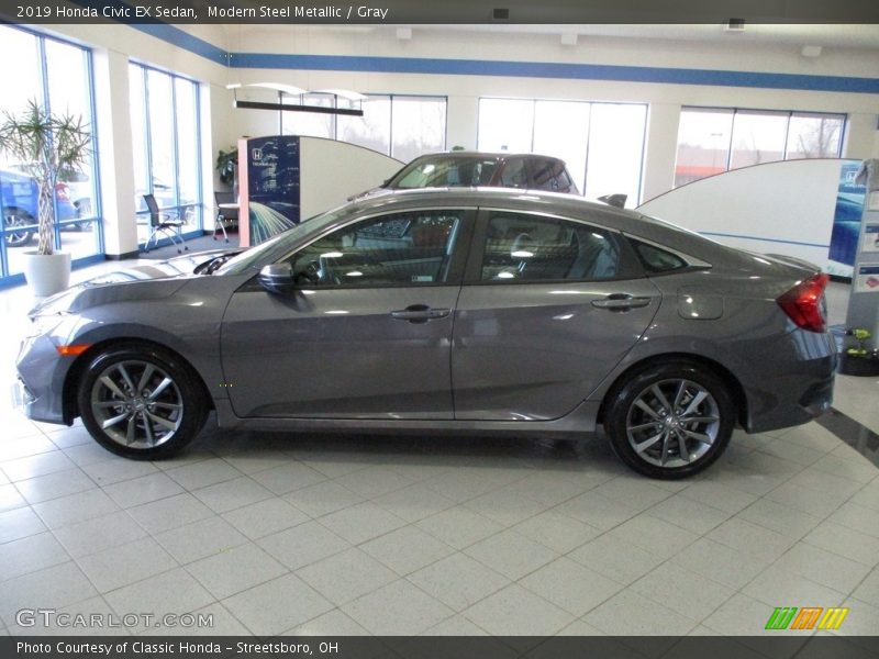 Modern Steel Metallic / Gray 2019 Honda Civic EX Sedan