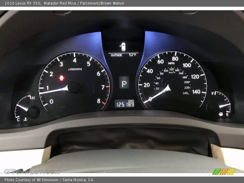 Matador Red Mica / Parchment/Brown Walnut 2010 Lexus RX 350