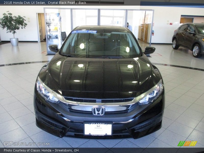 Crystal Black Pearl / Black 2018 Honda Civic LX Sedan