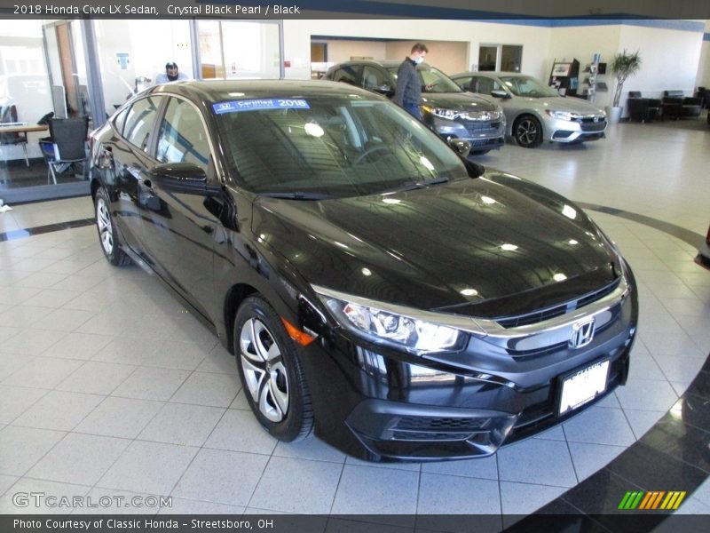 Crystal Black Pearl / Black 2018 Honda Civic LX Sedan