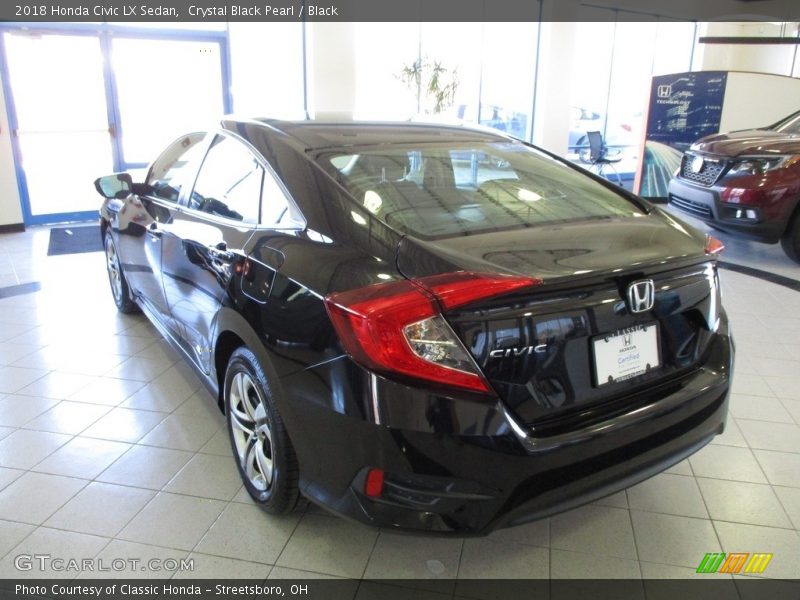 Crystal Black Pearl / Black 2018 Honda Civic LX Sedan