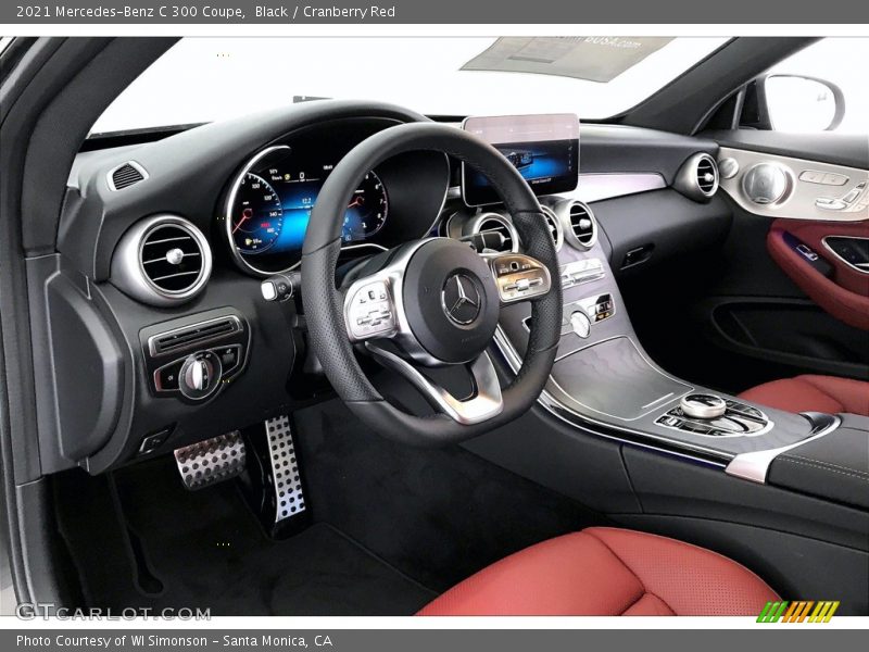 Black / Cranberry Red 2021 Mercedes-Benz C 300 Coupe