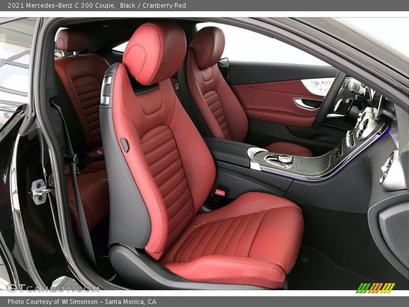 Black / Cranberry Red 2021 Mercedes-Benz C 300 Coupe