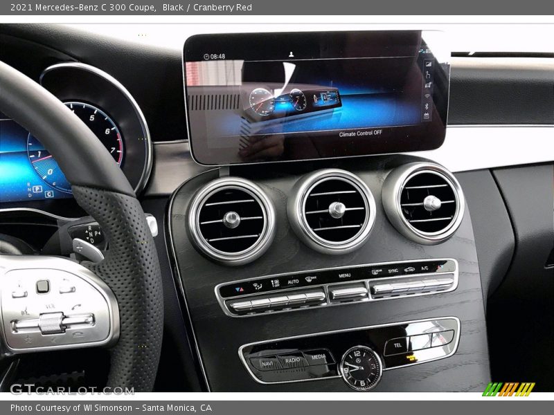 Black / Cranberry Red 2021 Mercedes-Benz C 300 Coupe