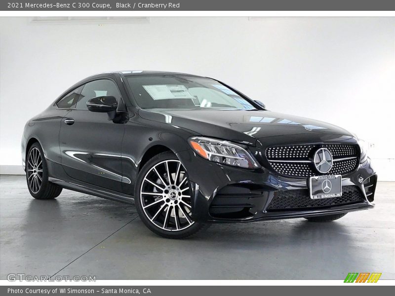 Black / Cranberry Red 2021 Mercedes-Benz C 300 Coupe