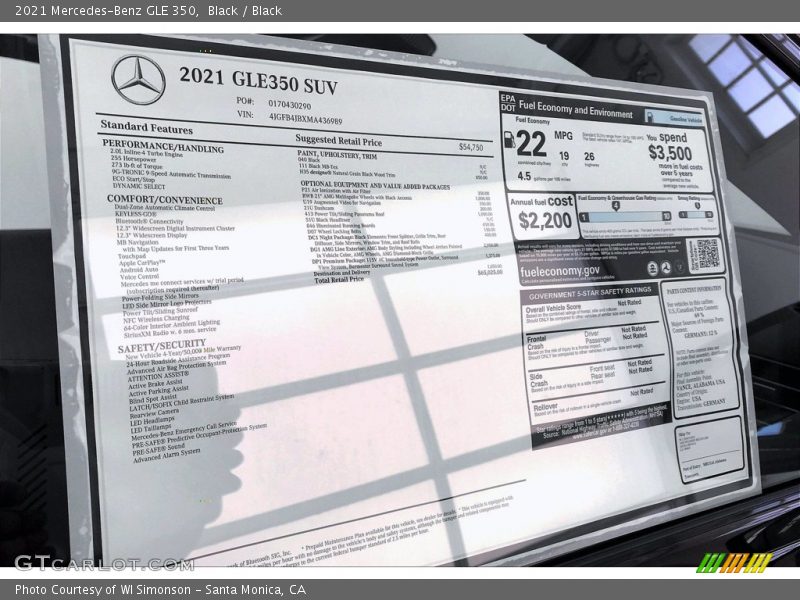 Black / Black 2021 Mercedes-Benz GLE 350