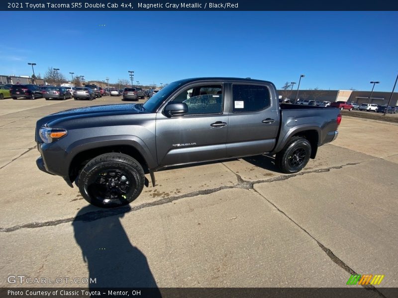 Magnetic Gray Metallic / Black/Red 2021 Toyota Tacoma SR5 Double Cab 4x4