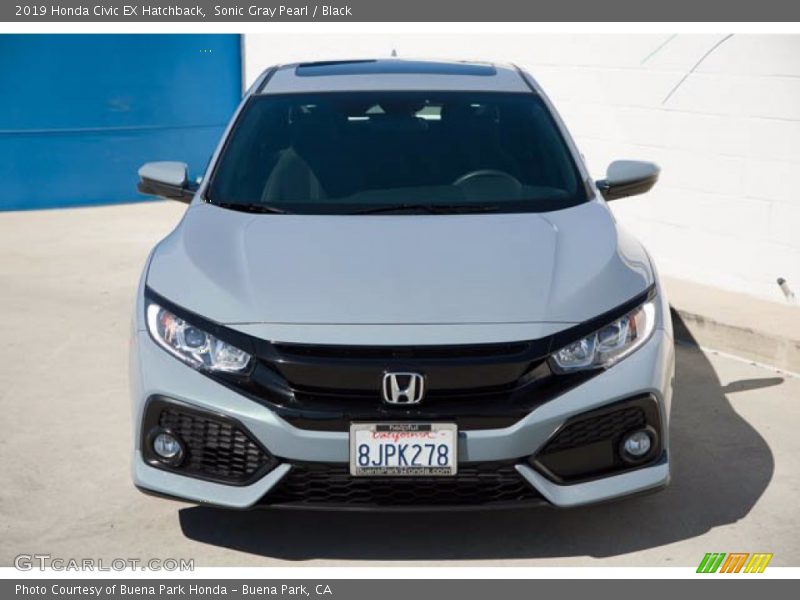 Sonic Gray Pearl / Black 2019 Honda Civic EX Hatchback