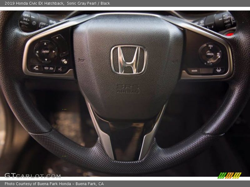 Sonic Gray Pearl / Black 2019 Honda Civic EX Hatchback