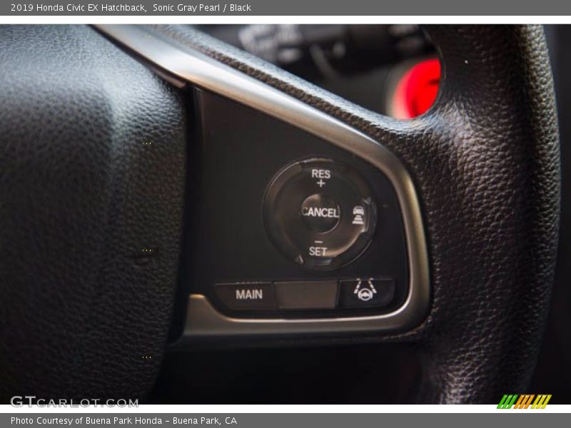 Sonic Gray Pearl / Black 2019 Honda Civic EX Hatchback