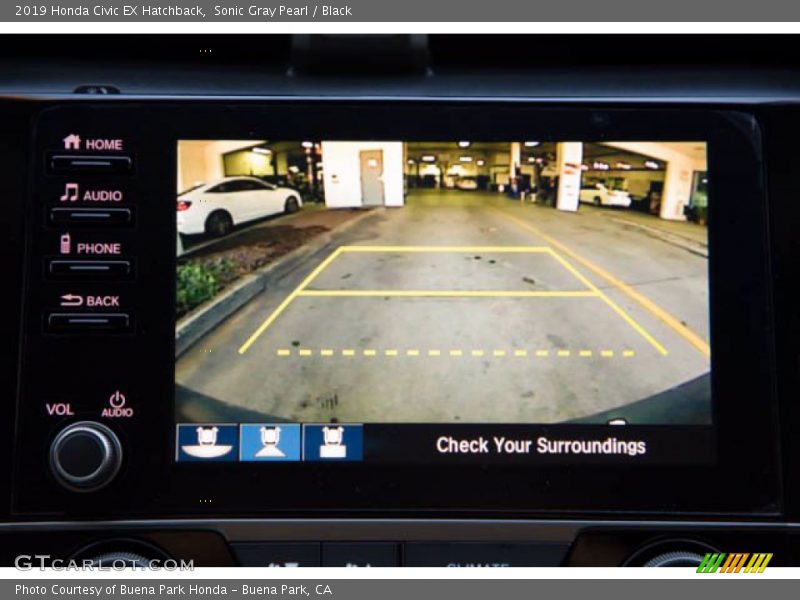 Sonic Gray Pearl / Black 2019 Honda Civic EX Hatchback