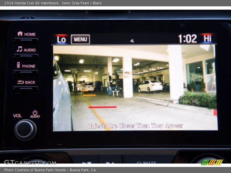 Sonic Gray Pearl / Black 2019 Honda Civic EX Hatchback