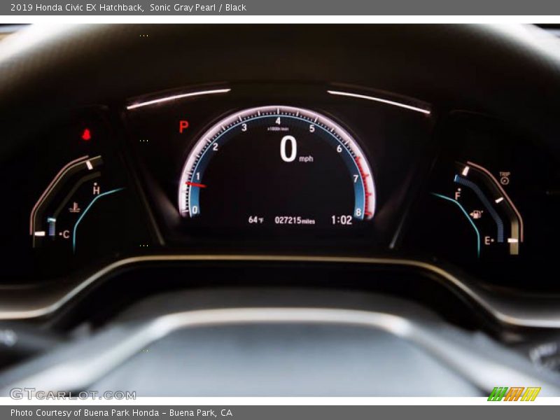 Sonic Gray Pearl / Black 2019 Honda Civic EX Hatchback