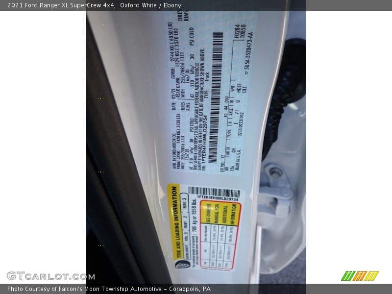 Oxford White / Ebony 2021 Ford Ranger XL SuperCrew 4x4
