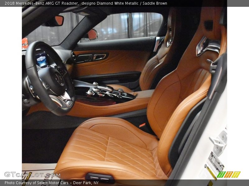 designo Diamond White Metallic / Saddle Brown 2018 Mercedes-Benz AMG GT Roadster