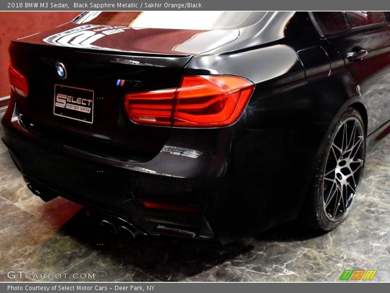 Black Sapphire Metallic / Sakhir Orange/Black 2018 BMW M3 Sedan
