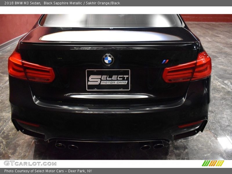 Black Sapphire Metallic / Sakhir Orange/Black 2018 BMW M3 Sedan