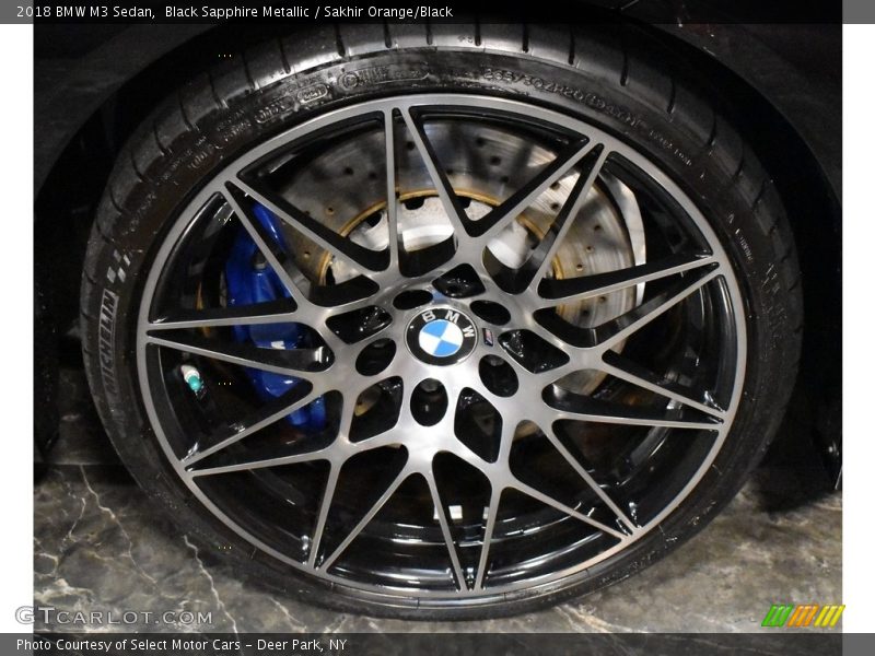 Black Sapphire Metallic / Sakhir Orange/Black 2018 BMW M3 Sedan