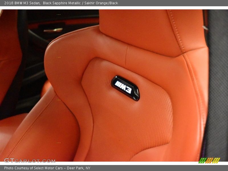 Black Sapphire Metallic / Sakhir Orange/Black 2018 BMW M3 Sedan