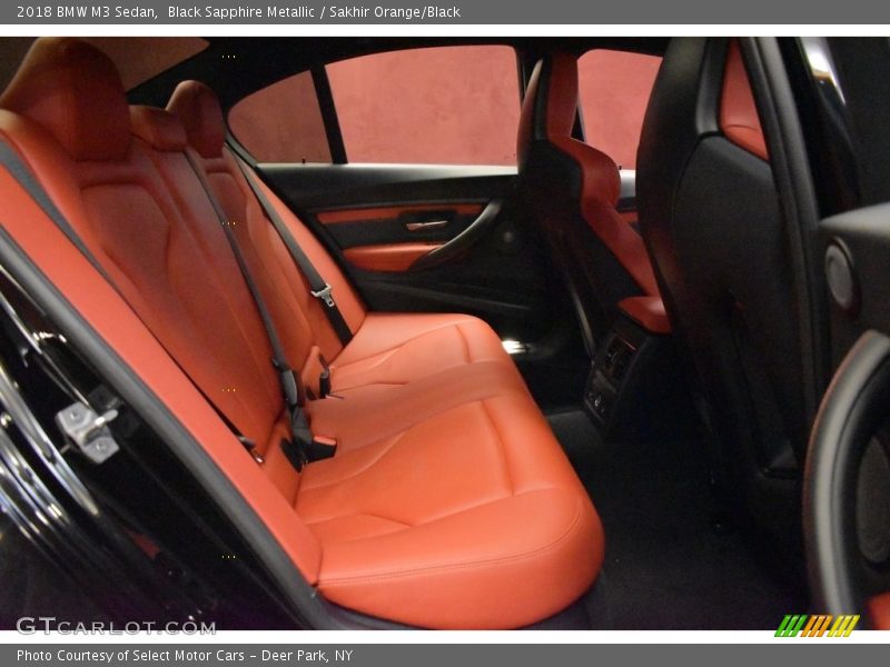 Black Sapphire Metallic / Sakhir Orange/Black 2018 BMW M3 Sedan