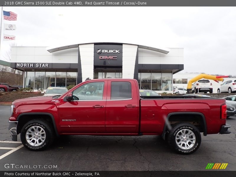 Red Quartz Tintcoat / Cocoa/­Dune 2018 GMC Sierra 1500 SLE Double Cab 4WD