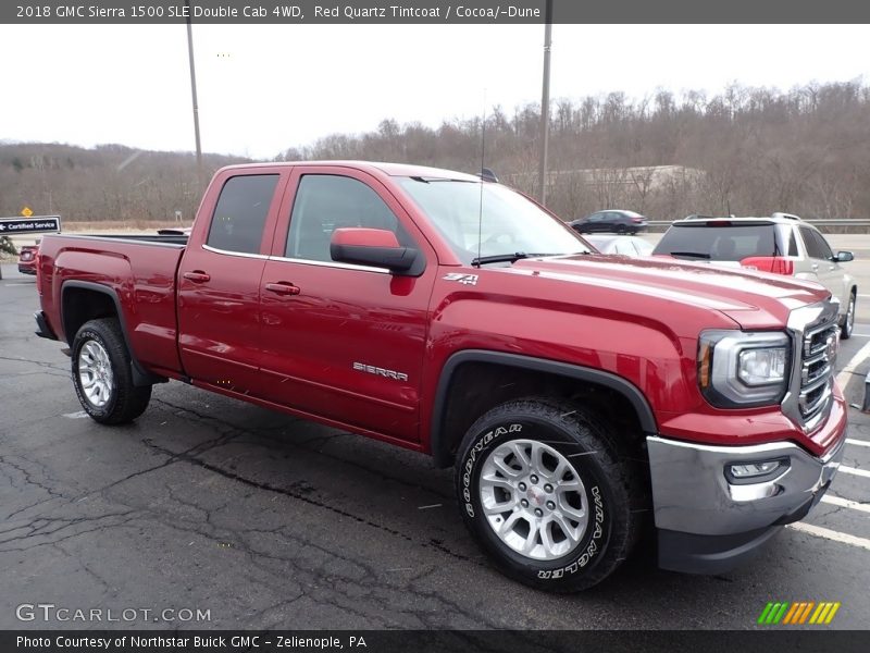 Red Quartz Tintcoat / Cocoa/­Dune 2018 GMC Sierra 1500 SLE Double Cab 4WD