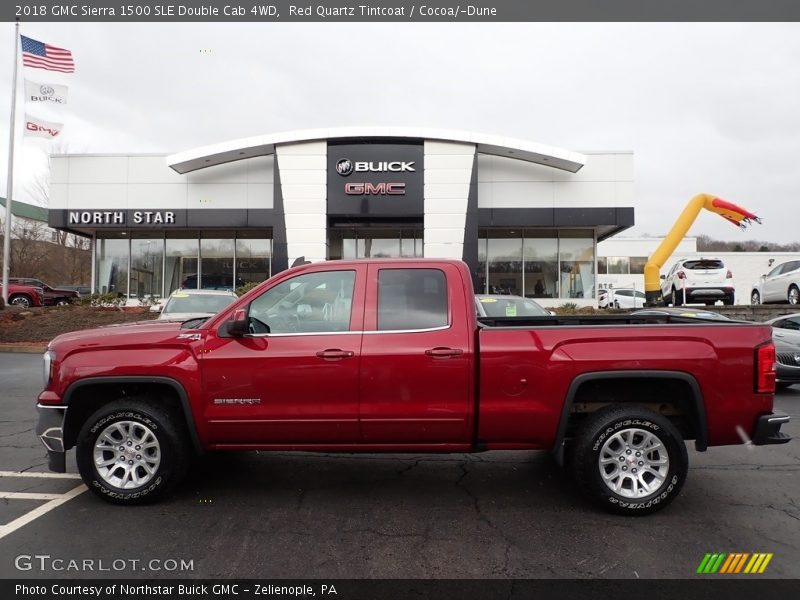Red Quartz Tintcoat / Cocoa/­Dune 2018 GMC Sierra 1500 SLE Double Cab 4WD