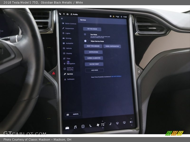 Obsidian Black Metallic / White 2018 Tesla Model S 75D